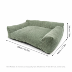 Plush Corduroy Pet Sofa Bed with Removable Heating Pad, Orthopedic Foam Support & Machine-Washable Cover – The Ultimate Cozy Retreat for Cats and Small Dogs (Black) - Image 2