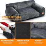 Plush Corduroy Pet Sofa Bed with Removable Heating Pad, Orthopedic Foam Support & Machine-Washable Cover – The Ultimate Cozy Retreat for Cats and Small Dogs (Black) - Image 4