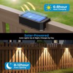 Solar Powered Outdoor Fence Light, Warm White Decorative Garden Rail Light with Auto On/Off, Easy Installation for Patio, Deck, and Yard Illumination (1PCS, WarmLight) - Image 4