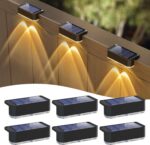 Solar Powered Outdoor Fence Light, Warm White Decorative Garden Rail Light with Auto On/Off, Easy Installation for Patio, Deck, and Yard Illumination (1PCS, WhiteLight)