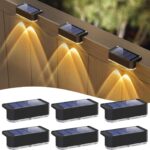 Solar Powered Outdoor Fence Light, Warm White Decorative Garden Rail Light with Auto On/Off, Easy Installation for Patio, Deck, and Yard Illumination (2PCS, WarmLight)