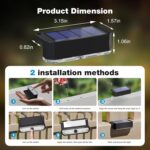 Solar Powered Outdoor Fence Light, Warm White Decorative Garden Rail Light with Auto On/Off, Easy Installation for Patio, Deck, and Yard Illumination (3PCS, WarmLight) - Image 2