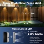 Solar Powered Outdoor Fence Light, Warm White Decorative Garden Rail Light with Auto On/Off, Easy Installation for Patio, Deck, and Yard Illumination (3PCS, WarmLight) - Image 5