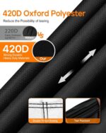 Heavy Duty 420D Oxford Golf Cart Cover with PU Coating, Waterproof Windproof UV-Resistant Storage Protection for 4-Seater and 2+2 Passenger Carts, Includes Storage Bag, Secure Side Zipper Access and Elastic Bottom (112*48*73inch, 420D) - Image 6