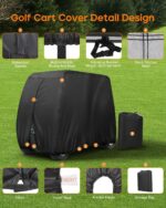 Heavy Duty 420D Oxford Golf Cart Cover with PU Coating, Waterproof Windproof UV-Resistant Storage Protection for 4-Seater and 2+2 Passenger Carts, Includes Storage Bag, Secure Side Zipper Access and Elastic Bottom (112*48*73inch, 420D) - Image 7