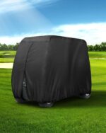 Heavy Duty 420D Oxford Golf Cart Cover with PU Coating, Waterproof Windproof UV-Resistant Storage Protection for 4-Seater and 2+2 Passenger Carts, Includes Storage Bag, Secure Side Zipper Access and Elastic Bottom (112*54*66inch, 420D) - Image 3