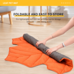 Leaf-Shaped Multi-Functional Pet Mat – Plush, Thick, and All-Season Comfort for Your Cat or Dog, Perfect as a Floor Pad, Crate Cushion, Sofa Protector, or Cozy Blanket (Orange) - Image 9