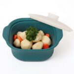 Multipurpose Platinum Silicone Steamer Pot – Food-Grade, Freezer-to-Oven Safe, Microwave & Dishwasher Friendly for Meal Prep, Baby Food, and Everyday Cooking (600ml, Green)