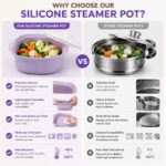 Multipurpose Platinum Silicone Steamer Pot – Food-Grade, Freezer-to-Oven Safe, Microwave & Dishwasher Friendly for Meal Prep, Baby Food, and Everyday Cooking (600ml, Green) - Image 6