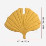 Cozy Leaf-Shaped Pet Mat for Dogs and Cats – Multi-Use Plush Sleeping Pad, Warm Blanket, and Crate Cover for All Seasons, Soft Pillowy Cushion Perfect for Resting, Napping, or Snuggling Anytime (Yellow) - Image 2