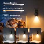 Adorable bunny-shaped motion sensor wall light with magnetic mounting, flicker-free LED, and three color temperatures—perfect for bedrooms, hallways, and staircases to create a warm, hands-free glow at night. (Blush, 2PCS) - Image 5
