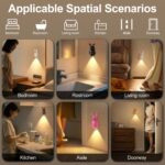 Adorable bunny-shaped motion sensor wall light with magnetic mounting, flicker-free LED, and three color temperatures—perfect for bedrooms, hallways, and staircases to create a warm, hands-free glow at night. (Pink, 3PCS) - Image 8