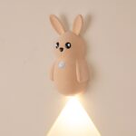 Adorable bunny-shaped motion sensor wall light with magnetic mounting, flicker-free LED, and three color temperatures—perfect for bedrooms, hallways, and staircases to create a warm, hands-free glow at night. (Yellow, 2PCS) - Image 10