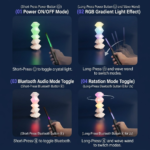 Magic Crystal Sound Lamp with RGB Music Rhythm, Bluetooth Speaker & Remote Control Wand – Ambient Night Light for Gaming Desk, Bedroom, and Home Décor (Green) - Image 6