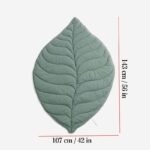 Stylish Leaf-Shaped Pet Mat, Ultra-Soft Plush Faux-Down Filled Dog & Cat Bed Topper, Cozy Foldable Crate Cushion for Year-Round Comfort, Machine Washable Floor Blanket (Green) - Image 2