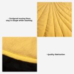 Stylish Leaf-Shaped Pet Mat, Ultra-Soft Plush Faux-Down Filled Dog & Cat Bed Topper, Cozy Foldable Crate Cushion for Year-Round Comfort, Machine Washable Floor Blanket (Green) - Image 4