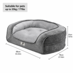 Plush Orthopedic Pet Sofa Bed with Bolstered Edges – Ultra-Soft Sponge Filled Luxury Dog and Cat Couch, Waterproof Inner Liner & Removable Washable Cover for Medium-Sized Pets Up to 35kg (Pink) - Image 4