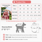Navy Blue Plaid Pet Harness Dress with Leash for Small Dogs and Cats XL Size Bow Design Vest Outfit Walking Accessory - Image 6
