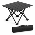 Black Portable Folding Table - 57*41cm Carbon Steel Compact Carry Design, Quick Setup and Space Saving Storage for Market Stalls, Camping and Outdoor Use