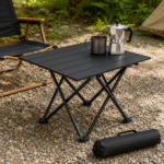 Black Portable Folding Table - 41 x 35 cm Carbon Steel Compact Carry Design, Quick Setup and Space Saving Storage for Market Stalls, Camping and Outdoor Use - Image 4