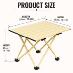 Beige Portable Folding Table - 57*41cm Carbon Steel Compact Carry Design, Quick Setup and Space Saving Storage for Market Stalls, Camping and Outdoor Use - Image 5