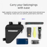 Black Bicycle Frame Bag - Triangular Storage Bag for Cycling, Outdoor Rides and Daily Commuting - Image 4
