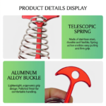 Red Fishbone Spring Tent Pegs - 5 Pack Outdoor Camping Stakes for Tent Guy Lines, Canopy and Board Fixing - Image 3