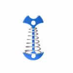 Blue Fishbone Spring Tent Pegs - 5 Pack Outdoor Camping Stakes for Tent Guy Lines, Canopy and Board Fixing