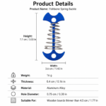 Blue Fishbone Spring Tent Pegs - 5 Pack Outdoor Camping Stakes for Tent Guy Lines, Canopy and Board Fixing - Image 2
