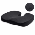 Black Memory Foam Seat Cushion - 44 x 35 x 6 cm Polyester Chair Pad, Anti-slip bottom,Thickened Breathable Comfort for Office Chairs, Student Desks and Everyday Seating
