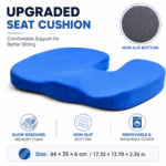 Blue Memory Foam Seat Cushion - 44 x 35 x 6 cm Polyester Chair Pad, Anti-slip bottom,Thickened Breathable Comfort for Office Chairs, Student Desks and Everyday Seating - Image 2