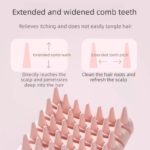 Green Silicone Scalp Massage Brush - Soft TPR Shampoo Brush for Deep Cleansing, Scalp Exfoliation & Hair Care, Wet & Dry Use with Ergonomic Grip - Image 7