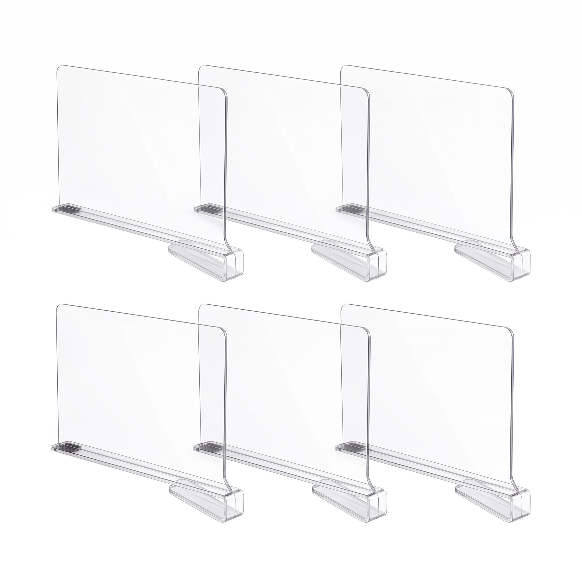 WOS-DIY-03-6P-TP-00 Artiss 6 Pack Closet Organizers and Storage Clear Shelf Dividers - Image 1