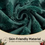 Jingle Jollys Christmas Tree Pillow Covers 2 Packs Cushion Covers Soft Faux Fur Jacquard Throw Pillow Covers 45 x 45cm Green - Image 4