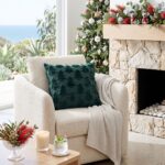 Jingle Jollys Christmas Tree Pillow Covers 2 Packs Cushion Covers Soft Faux Fur Jacquard Throw Pillow Covers 45 x 45cm Green - Image 7