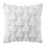 Jingle Jollys Christmas Tree Pillow Covers 2 Packs Cushion Covers Soft Faux Fur Jacquard Throw Pillow Covers 45 x 45cm White