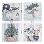 Jingle Jollys Christmas Cushion Covers Set of 4 Pillow Covers 45x45cm with 4 Cute Patterns Blue - Image 2
