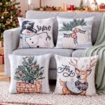 Jingle Jollys Christmas Cushion Covers Set of 4 Pillow Covers 45x45cm with 4 Cute Patterns Blue - Image 10