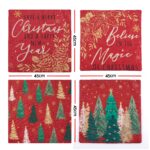 Jingle Jollys Christmas Cushion Covers Set of 4 Pillow Covers 45x45cm with 4 Cute Patterns Red - Image 2