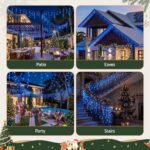 Jingle Jollys 32M Christmas Lights Solar Icicle String Lights 960 LED Blue - Image 8