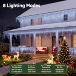 Jingle Jollys 32M Christmas Lights Solar Icicle String Lights 960 LED Cool White