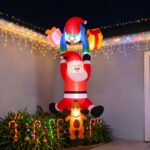 Jingle Jollys Christmas Inflatable Climbing Santa 3.5M Height LED Decorations Illuminated - Image 12