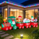 Jingle Jollys Christmas Inflatable Santa Train 3.6M Length LED Decorations Illuminated - Image 12
