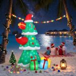 Jingle Jollys Christmas Inflatable Santa Tree 2.5M Height Flashing Light Decorations Illuminated - Image 10