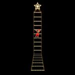 Jingle Jollys Christmas Ladder Lights Santa 3.4m 328LED Hanging Decor Warm White - Image 3