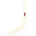 Jingle Jollys Christmas Ladder Lights Santa 3.4m 328LED Hanging Decor Warm White - Image 4
