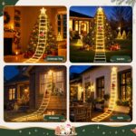 Jingle Jollys Christmas Ladder Lights Santa 3.4m 328LED Hanging Decor Warm White - Image 9