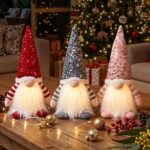 Jingle Jollys Christmas Gnomes Light Up Christmas Decorations Plush Goblin Set of 3 Warm White - Image 9