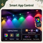 Jingle Jollys 30M Christmas Permanent Outdoor Lights Smart Eaves String App Control Decoration 72LED - Image 2