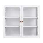 Artiss Buffet Cabinet Sideboard Wall Mounted Clear Display Storage 60cm White - Image 4
